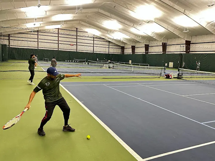 MRSA tennis player competing during a match.